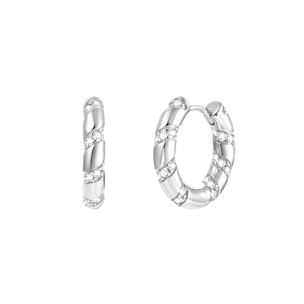 THE STUDDED HOOP - SILVER PLATED