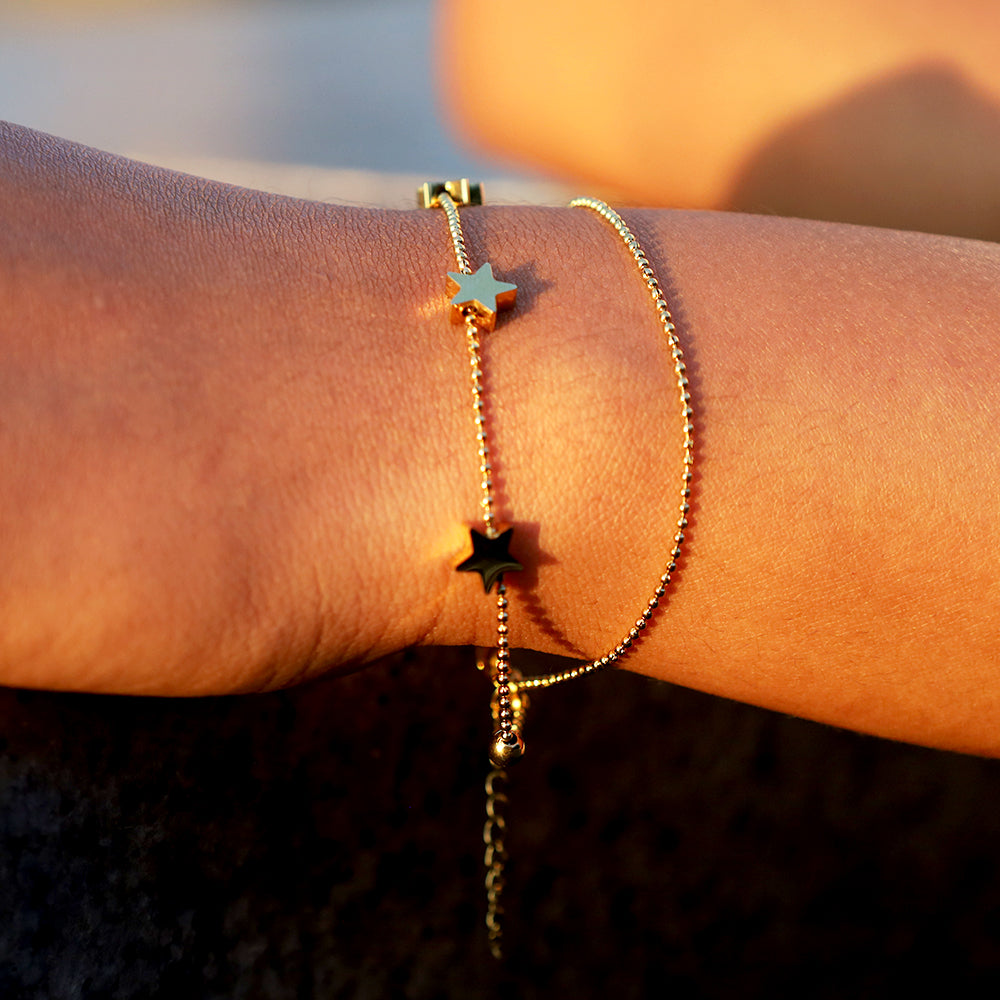 STAR STACK BRACELET - 14K GOLD PLATED