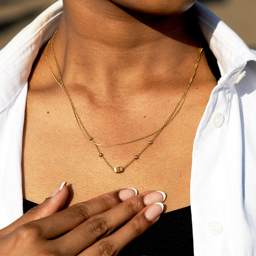 STAR STACK NECKLACE - 14K GOLD PLATED