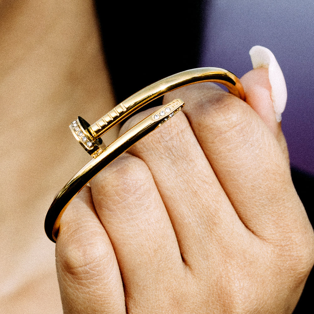 THE NAIL IT CUFF - GOLD PLATED WITH AMERICAN DIAMONDS