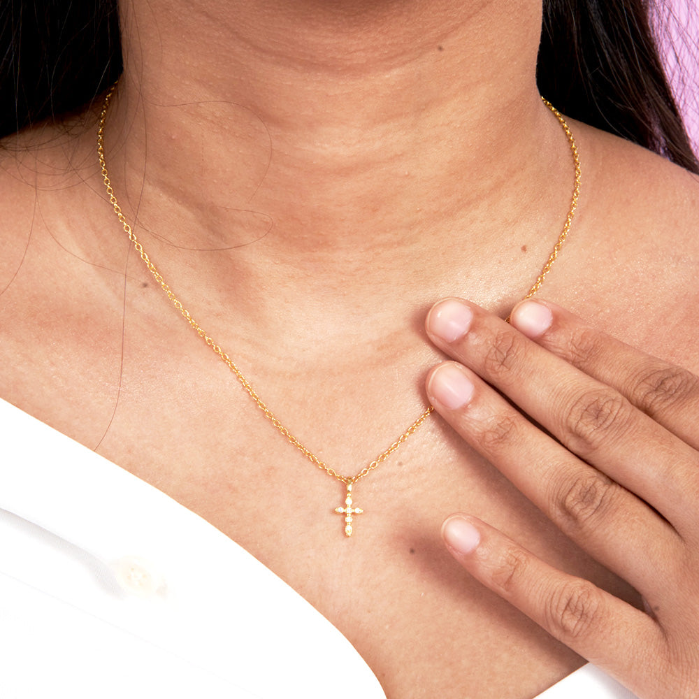 THE MINIMAL CROSS - GOLD PLATED