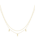 Layered Cross Necklace Gold