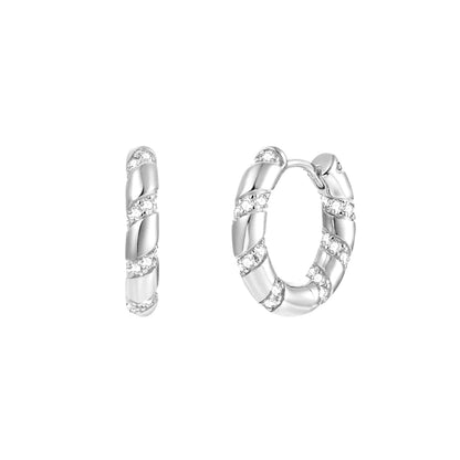 THE STUDDED HOOP - SILVER PLATED