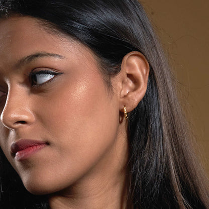 THE STUDDED HOOP - GOLD PLATED