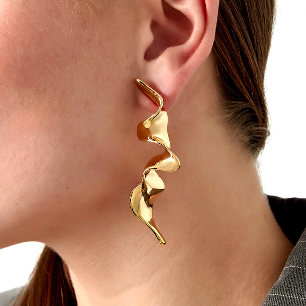SWIRL EARRINGS GOLD