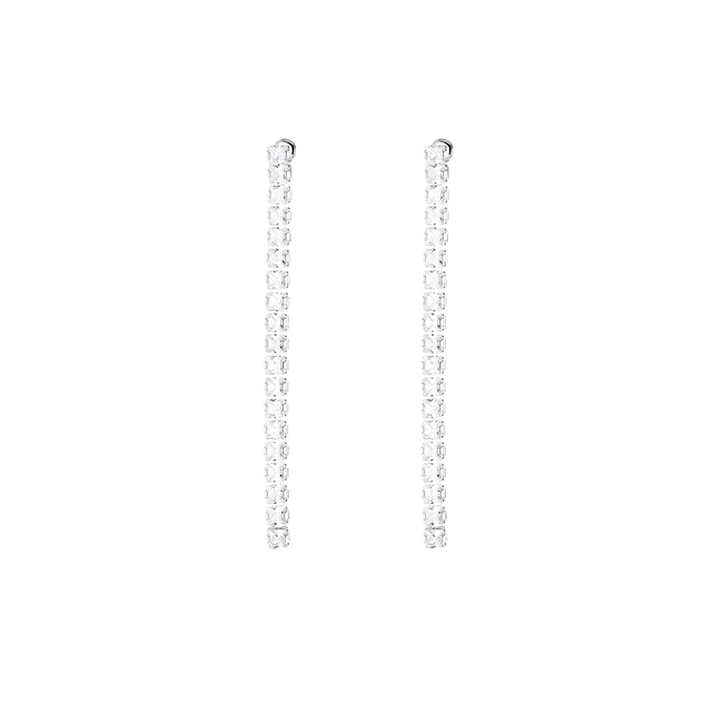 ZIRCONIA DROP EARRINGS SILVER