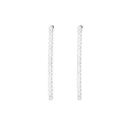ZIRCONIA DROP EARRINGS SILVER
