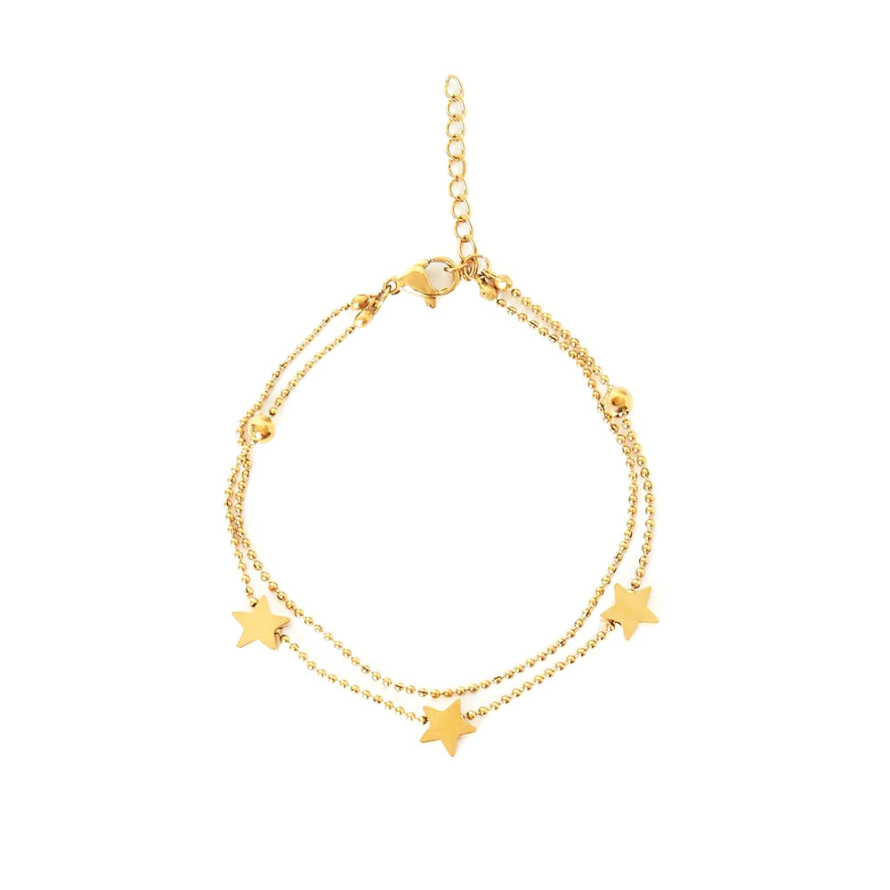 STAR STACK BRACELET - 14K GOLD PLATED