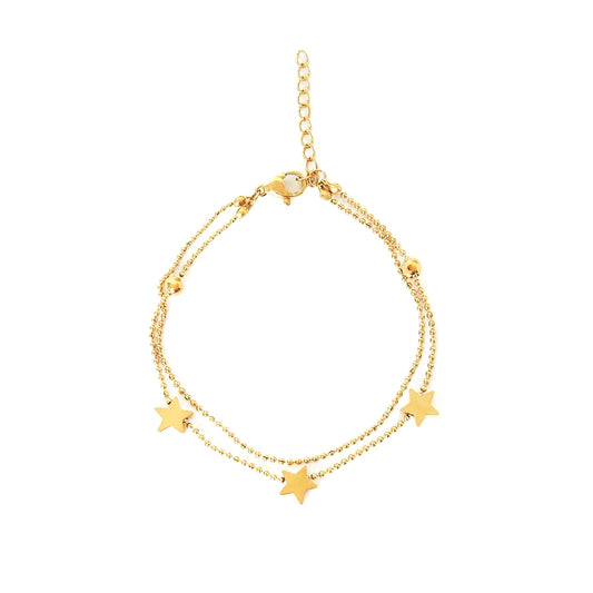 STAR STACK BRACELET - 14K GOLD PLATED