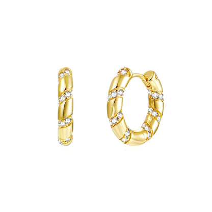 THE STUDDED HOOP - GOLD PLATED
